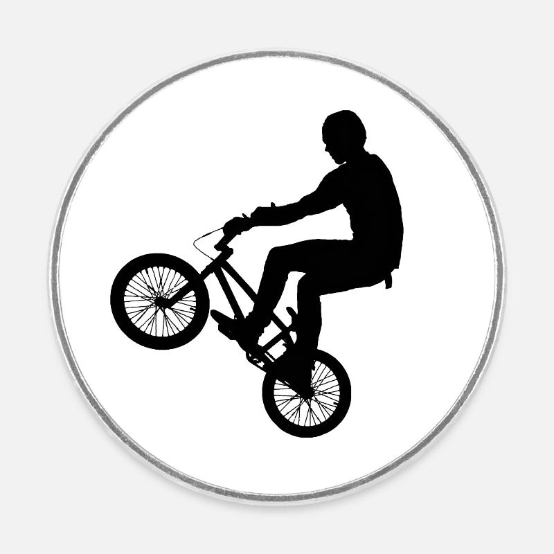 BMX Rider - Round  fridge magnet - white