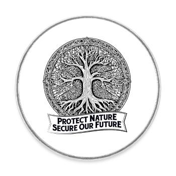Nature - Round  fridge magnet - white - Front
