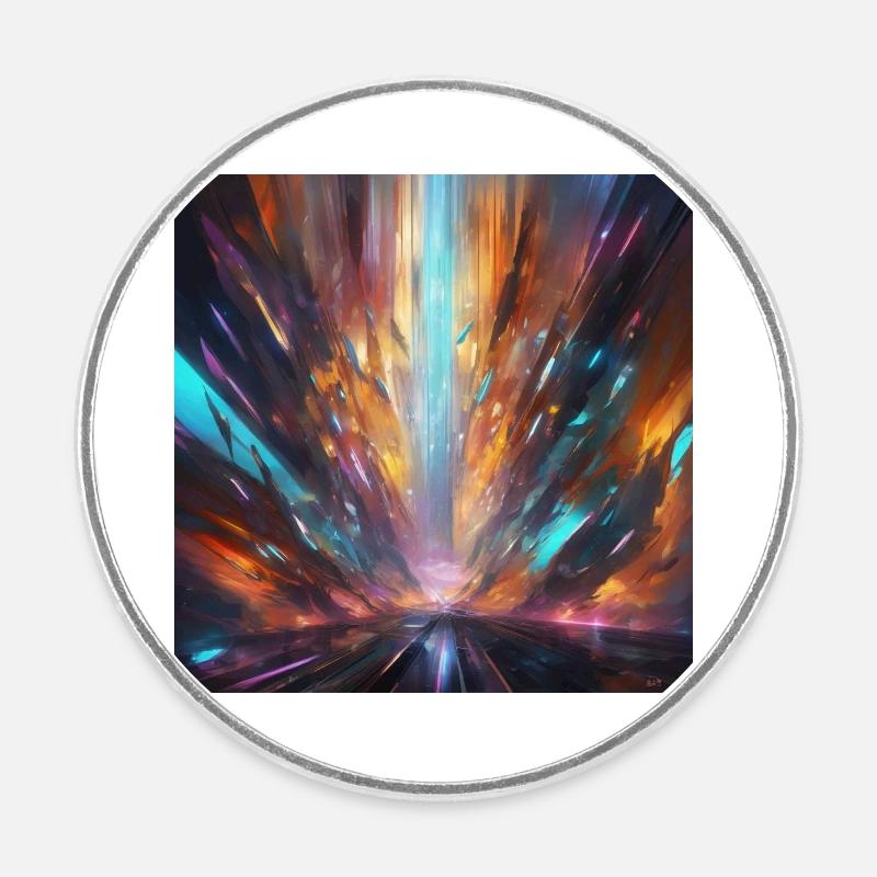Explosion - Round  fridge magnet - white