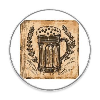 Beer Garden Munich October Bavaria Beer Celebrate Festival - Round  fridge magnet - white - Front