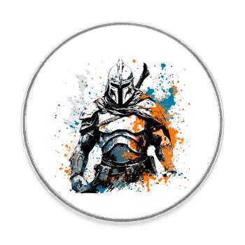 Spartaner / Krieger / Kämpfer / Antike / Sparta - Runder Kühlschrankmagnet - Weiß - Vorne