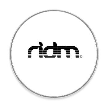 RIDM rayé - Magnet rond - blanc - Devant