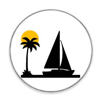 Voile - Magnet rond - blanc - Devant