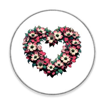 Cherry Blossom - Round  fridge magnet - white - Front