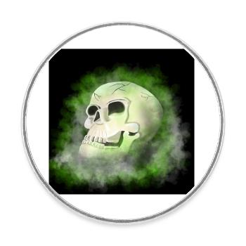 Totenkopf - Runder Kühlschrankmagnet - Weiß - Vorne
