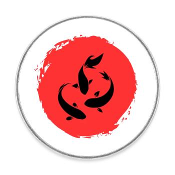 Japanese Character Art - ApriNoeScor - Round  fridge magnet - white - Front