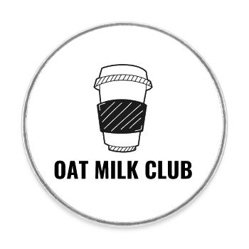 Club de lait d’avoine - Magnet rond - blanc - Devant