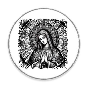 virgin mary jesus bible christian religion christian - Round  fridge magnet - white - Front