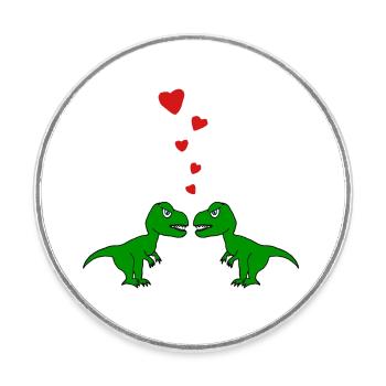 Tyrannosaurus TRex Love - Magnet rond - blanc - Devant