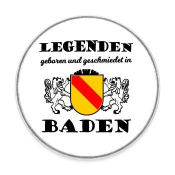 Né dans la belle ville de Bade - Magnet rond - blanc - Devant