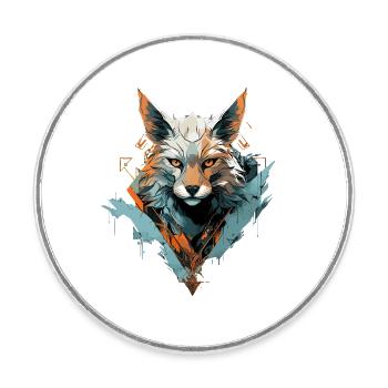 Le renard murmure l’élégance - Magnet rond - blanc - Devant