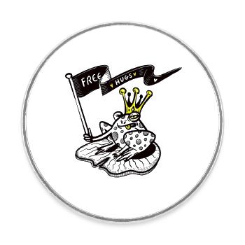 Free Hug ! - Magnet rond - blanc - Devant