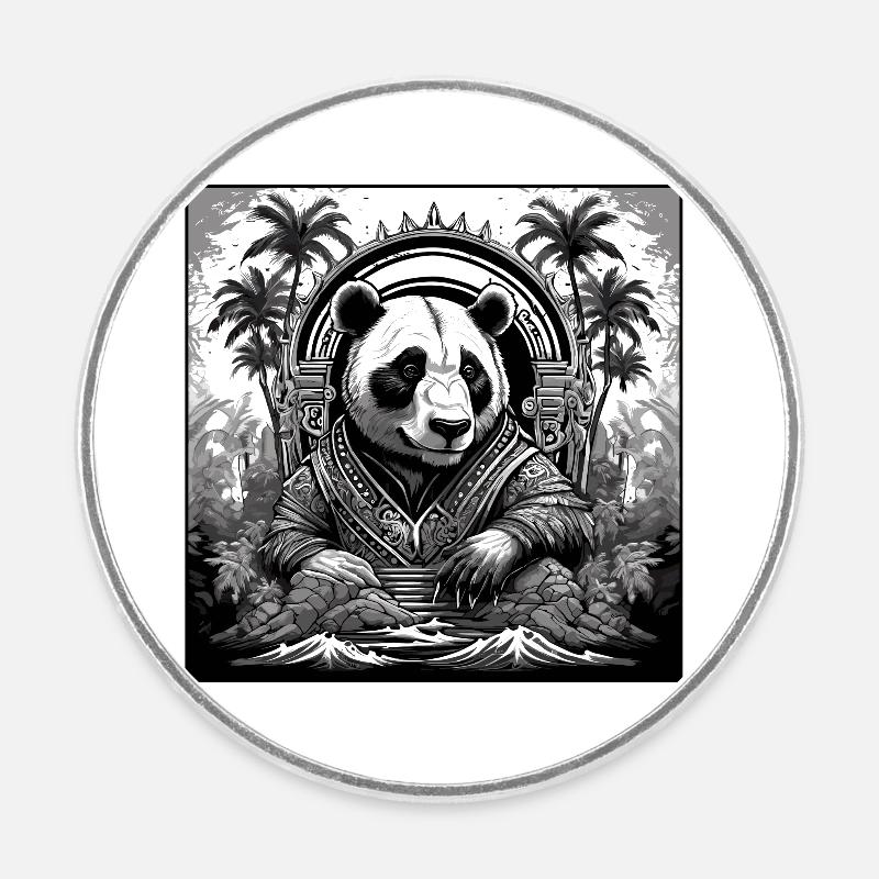 Tattoo / Tier / Kunst / cool / Comic / Panda - Runder Kühlschrankmagnet - Weiß