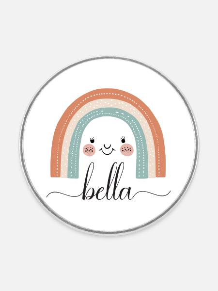 Bella! Regenbogen, personalisierbar - Runder Kühlschrankmagnet - Weiß