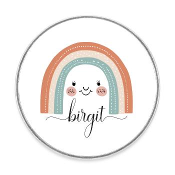 Birgit! Regenbogen, personalisierbar - Runder Kühlschrankmagnet - Weiß - Vorne