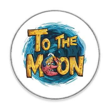 Vers la Lune - Magnet rond - blanc - Devant