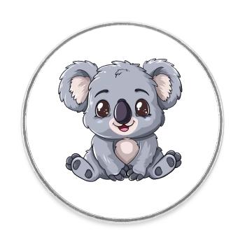 Amis amoureux des animaux koala mignons - Magnet rond - blanc - Devant