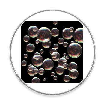 bubbles - Round  fridge magnet - white - Front