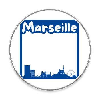 Ville de Marseille - Magnet rond - blanc - Devant