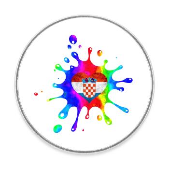 Kroatien hrvatska kroatien hrv hr zagreb geteilte Flagge - Runder Kühlschrankmagnet - Weiß - Vorne