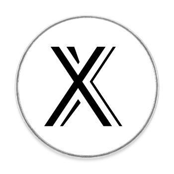 Letter X - Round  fridge magnet - white - Front