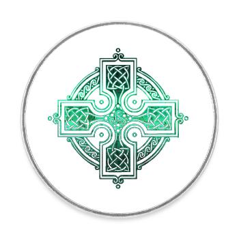 Cercles celtiques, coins, échantillons, symboles gothiques - Magnet rond - blanc - Devant