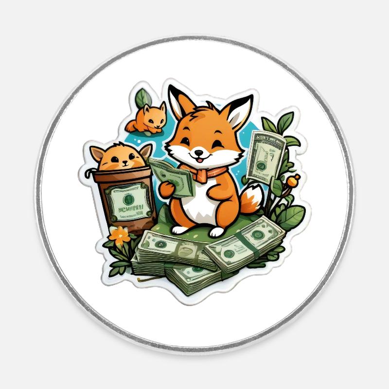 Süßer Fuchs - Runder Kühlschrankmagnet - Weiß