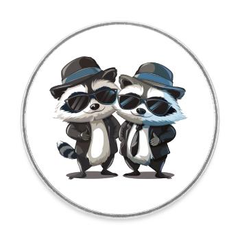 Blues Raccones - Magnet rond - blanc - Devant