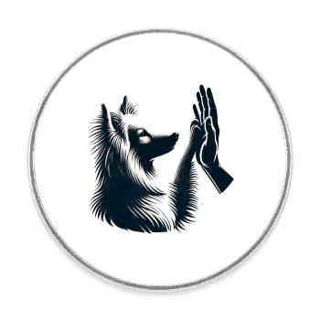 Amoureux des chiens - Magnet rond - blanc - Devant