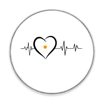 Daisy Heartbeat - Round  fridge magnet - white - Front