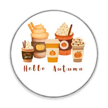 Hello autumn - Runder Kühlschrankmagnet - Weiß - Vorne