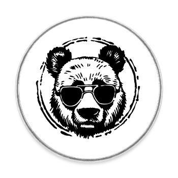 Panda Panda Bear - Round  fridge magnet - white - Front