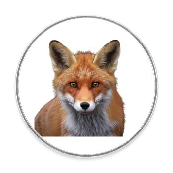 Fuchs - Runder Kühlschrankmagnet - Weiß - Vorne