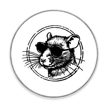 Maus Ratte - Runder Kühlschrankmagnet - Weiß - Vorne