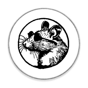 Maus Ratte - Runder Kühlschrankmagnet - Weiß - Vorne