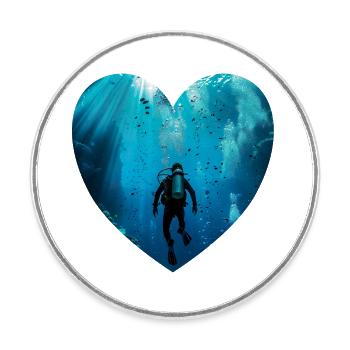 Diving is more than just a hobby - Round  fridge magnet - white - Front