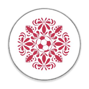 Fußball Mandala - Runder Kühlschrankmagnet - Weiß - Vorne