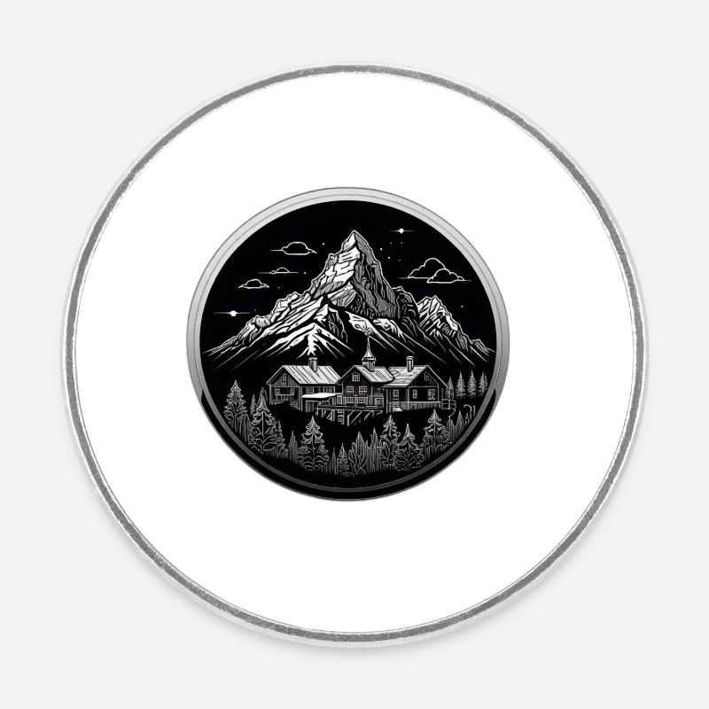 Design Suisse - Magnet rond - blanc
