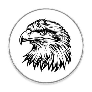 Eagle Eagle Head - Round  fridge magnet - white - Front