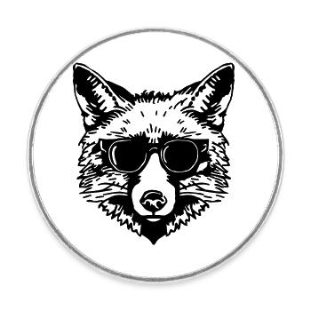 Fuchs Füchse - Runder Kühlschrankmagnet - Weiß - Vorne