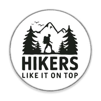 Hikers Hiking Mountains Forests Nature - Round  fridge magnet - white - Front