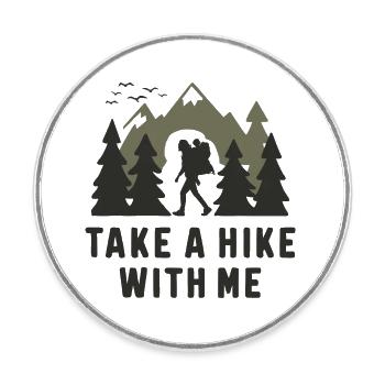 Hikers Hiking Mountains Forests Nature - Round  fridge magnet - white - Front