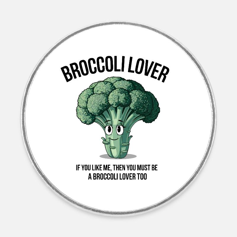 I Love Broccoli - Runder Kühlschrankmagnet - Weiß