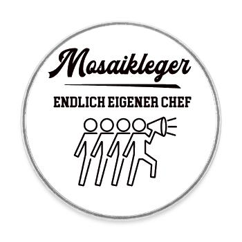 Mosaikleger Chef Selbstständigkeit Firma Gründen - Runder Kühlschrankmagnet - Weiß - Vorne