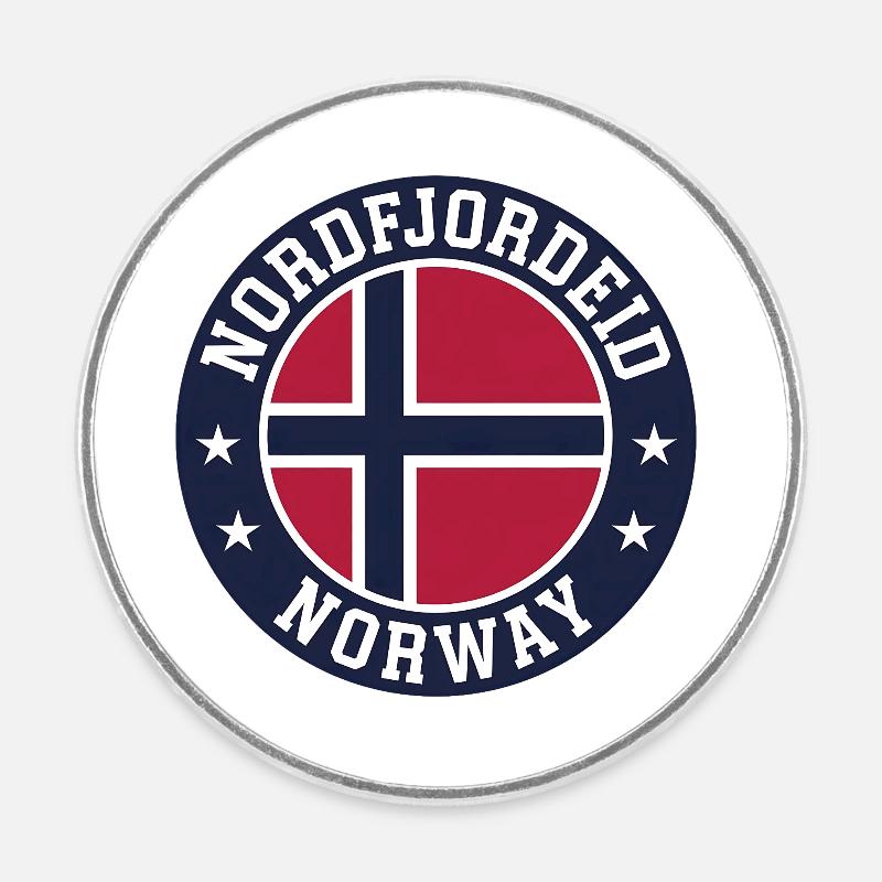 Nordfjordeid Norway - Round  fridge magnet - white