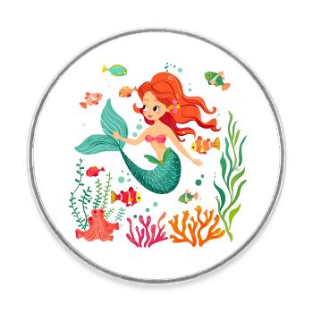 Le mythe de la sirène - Magnet rond - blanc - Devant