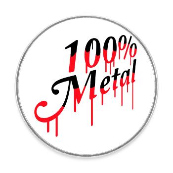 100% Pour-Métal Musique Timbre Graffiti Drops - Magnet rond - blanc - Devant