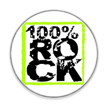 100 % Prozent Rock Heavy Metal Musik Text Logo Fun - Runder Kühlschrankmagnet - Weiß - Vorne