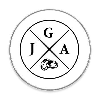 Bachelor party - Round  fridge magnet - white - Front