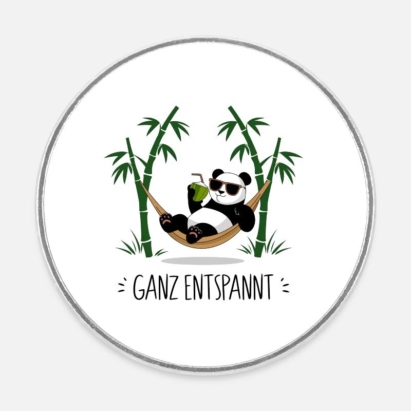 Complètement détendu - Panda - Magnet rond - blanc